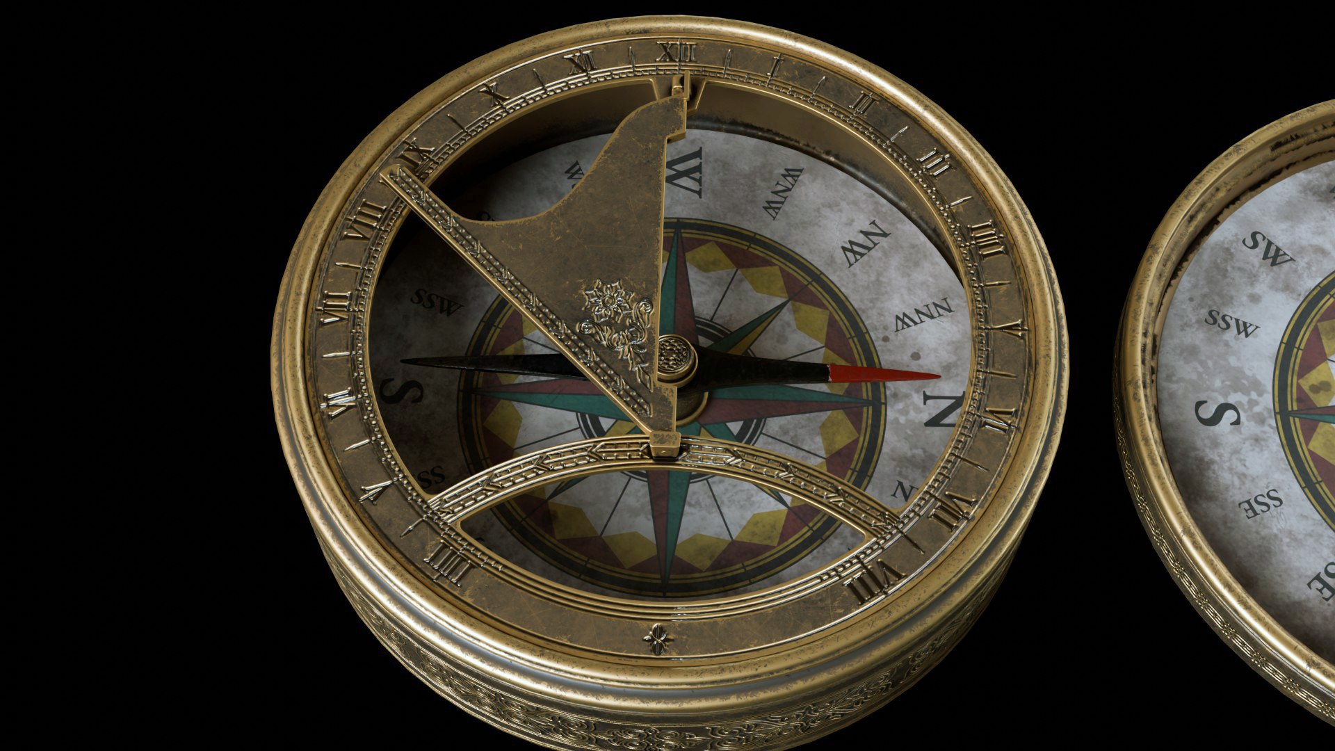 Old Copper Compass 3D Model - TurboSquid 2427721