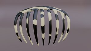 3D Curved Tortoiseshell Hair Comb  3D Model model