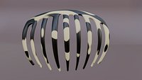 Curved Tortoiseshell Hair Comb  3D Model