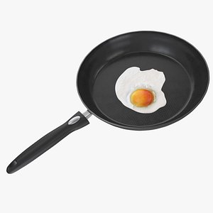 3D model frying pan egg