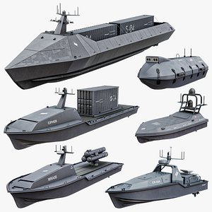 Saronic X6 Robot Ships - Robotic Unmanned Autonomous Surface Vessels ASV USV PBR(1)