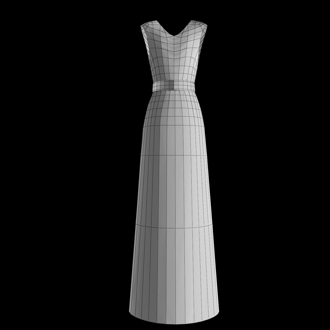 black dress long 3d model