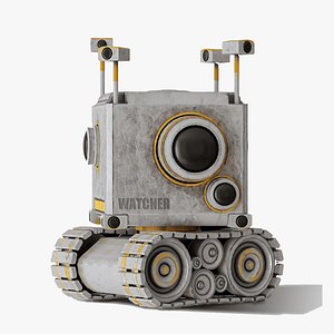 Camera Robot rigged and animated game ready Low-poly