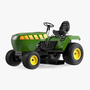 Riding Lawn Mower Rigged for Cinema 4D 3D model