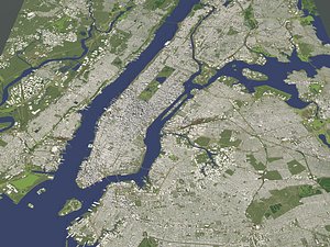 New York USA - city and urban in 25 km x 25 km 3D model