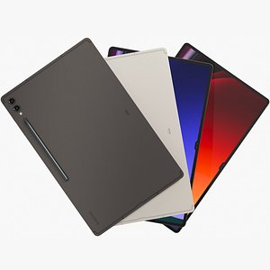 3D Samsung Galaxy Tab S9 Ultra Graphite and Beige model