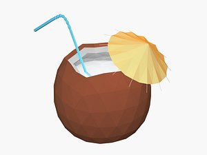 3D coconut cocktail model