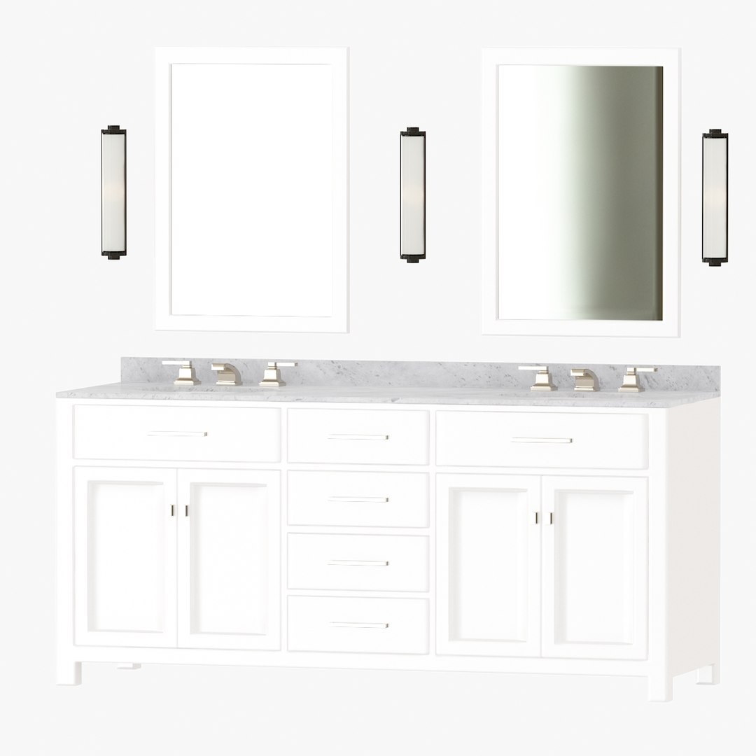 3D Restoration Hardware Hutton Double Vanity TurboSquid 2063650