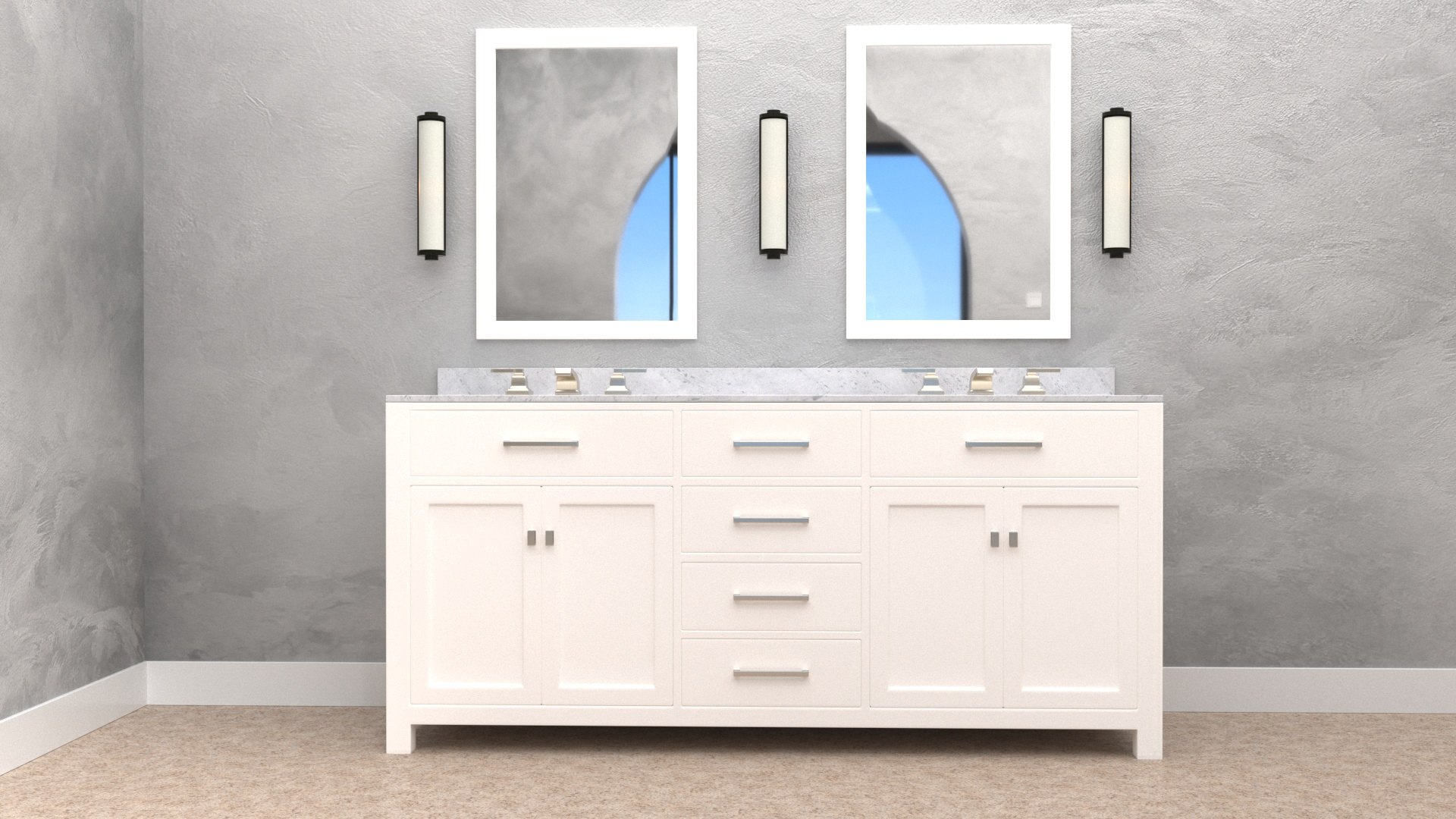 3D Restoration Hardware Hutton Double Vanity TurboSquid 2063650