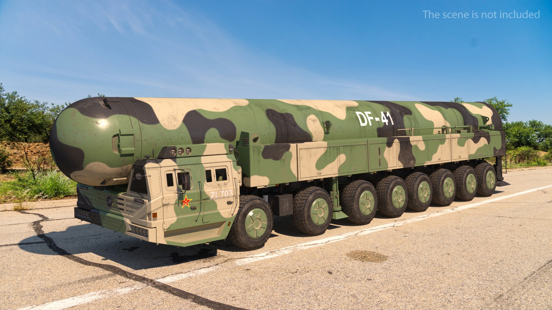 Dongfeng-41 ICBM Launch Vehicle Dusty 3D model preview