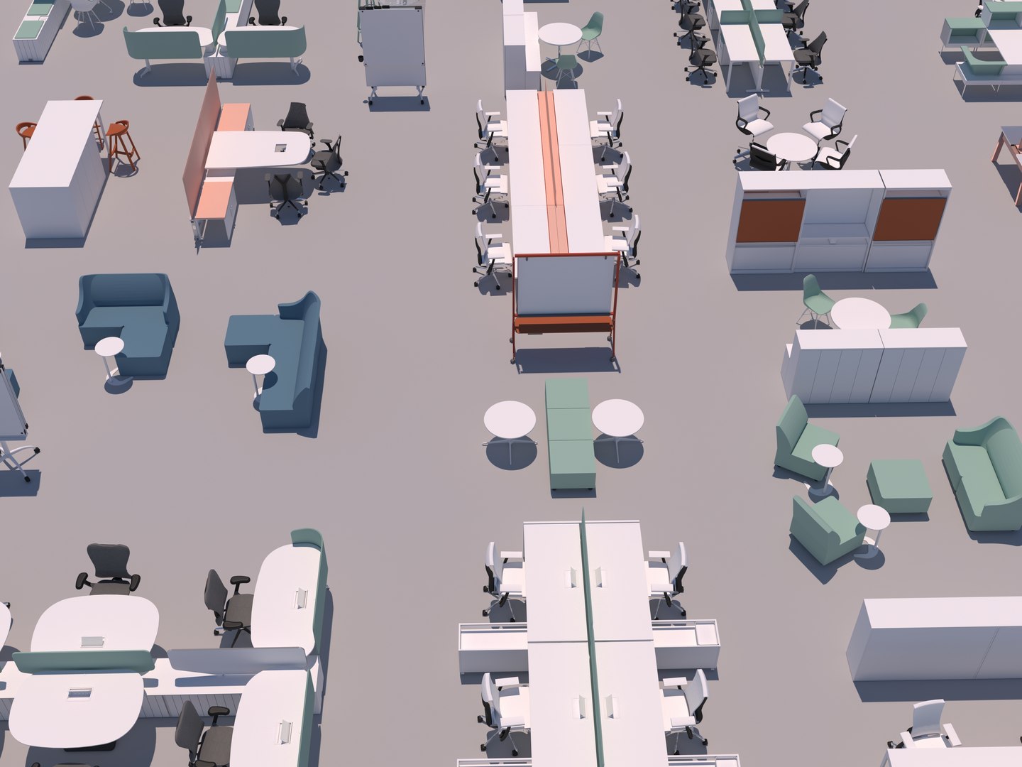 3D Flexible Office Furniture Meeting Rooms Model - TurboSquid 1462044