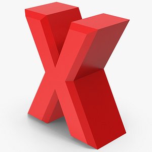 3D Red Letter X