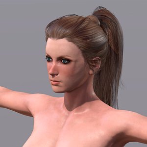 Naked woman Rigged game character