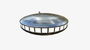3D Alien Spaceship UFO A02 Aluminum - Sci Fi Spacecraft Design