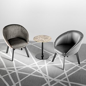 3D minotti russel little lounge chair