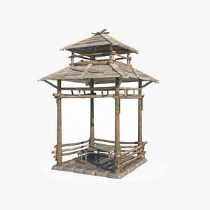 Ancient Asian Architecture Wilderness Pavilion 3D model