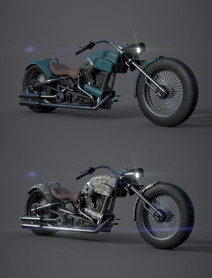 3D Model Custom Chopper Motorcycle - TurboSquid 1866464