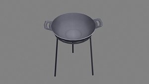 Cartoon tripod iron pot 3D model