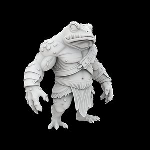 Muscular Toad Warrior Creature 3D Print Model 3D model