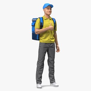 Delivery Man Thumbs Up Pose 3D model
