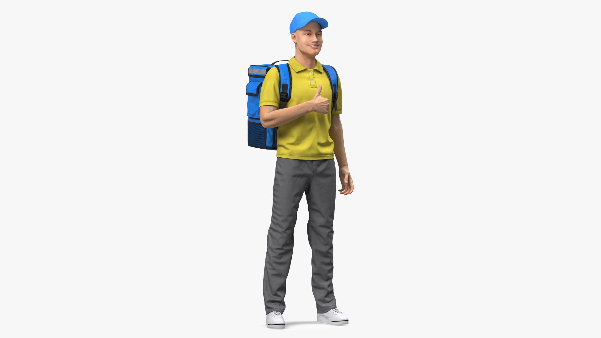 Delivery Man Thumbs Up Pose 3D model preview