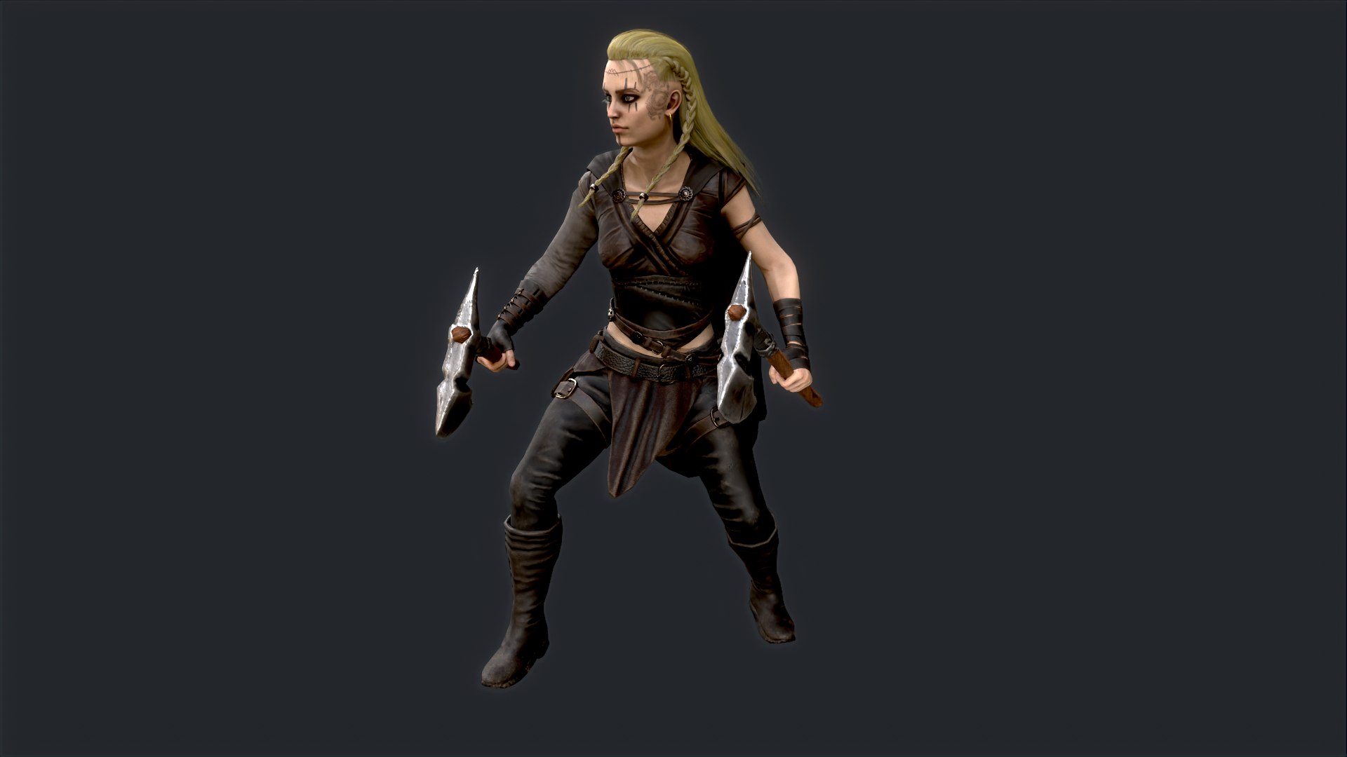 Viking 5 woman Berserker 3D model https://p.turbosquid.com/ts-thumb/ba/4T0gCK/03/11__/png/1697281163/1920x1080/fit_q87/5ebe70e8a343371abaa7e2e52c017aedd6842ff5/11__.jpg