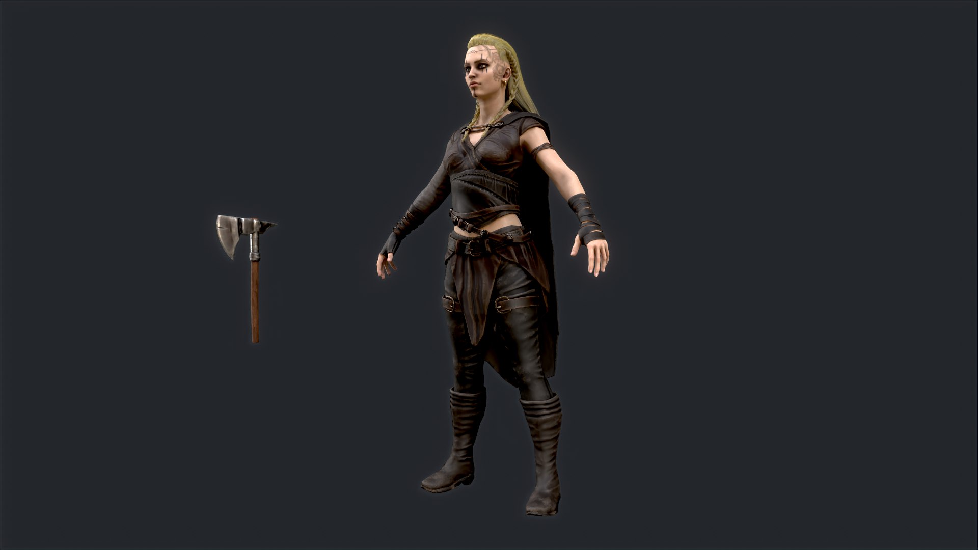 Viking 5 woman Berserker 3D model https://p.turbosquid.com/ts-thumb/ba/4T0gCK/wV/12__/png/1697281300/1920x1080/fit_q87/261136b53b3049346db23ac88c981746d2eb4a47/12__.jpg