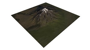 3D Isolated conical mountain terrain model