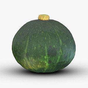 3D Green Pumpkin Low Poly