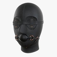 PBR Black Leather BDSM face mask set