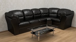 corner sofa leather 3D model
