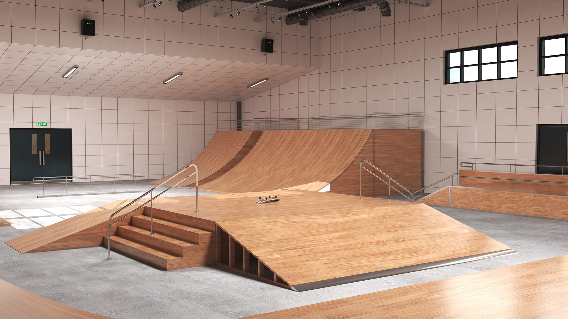 Skate Park Collection 3D model https://p.turbosquid.com/ts-thumb/ba/MZC6yK/2w/skateparkwarehouseinterior14/jpg/1721499709/1920x1080/fit_q87/9a4951d9051b5fbaf1807dca6b1014fbb4fb849b/skateparkwarehouseinterior14.jpg