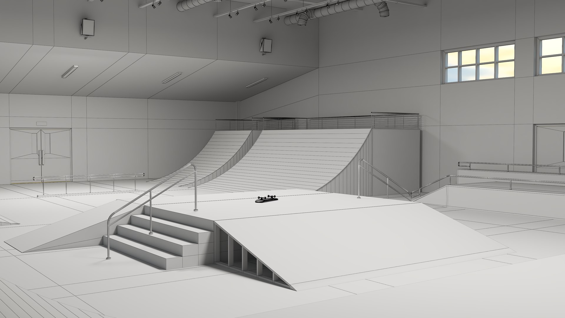 Skate Park Collection 3D model https://p.turbosquid.com/ts-thumb/ba/MZC6yK/aS/skateparkwarehouseinterior15/jpg/1721499710/1920x1080/fit_q87/12bed925661d62f1cdd419f2da1eae96263b76dc/skateparkwarehouseinterior15.jpg