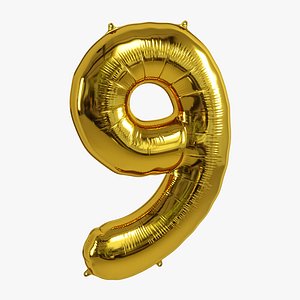 3D model balloon foil gold
