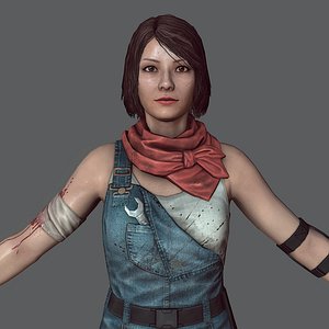 mechanic girl zombie killer 3d model