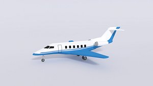 Low Poly Pilatus PC-24 Aiplane Jet