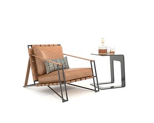 3D Luxury Coffee Table and Lounge Chair 7