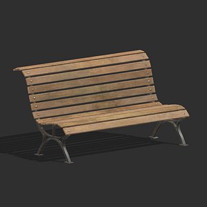 3D Bench 08 Low Poly PBR Realistic