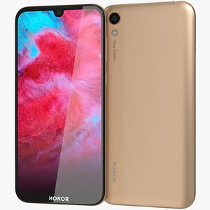 realistic honor 8s gold 3D model