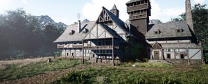 Modular Fantasy Medieval House - GameReady model