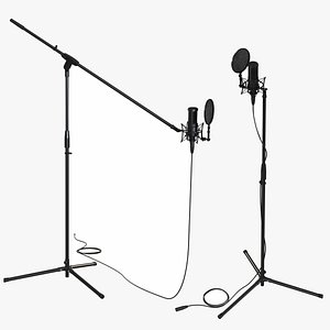 Microphone 3 with Stand Collection 3D