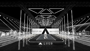 Modern Event Runway with LED Lights 3D