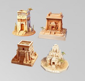 Ancient Egypt houses Collection   chibi cartoon cel shading style