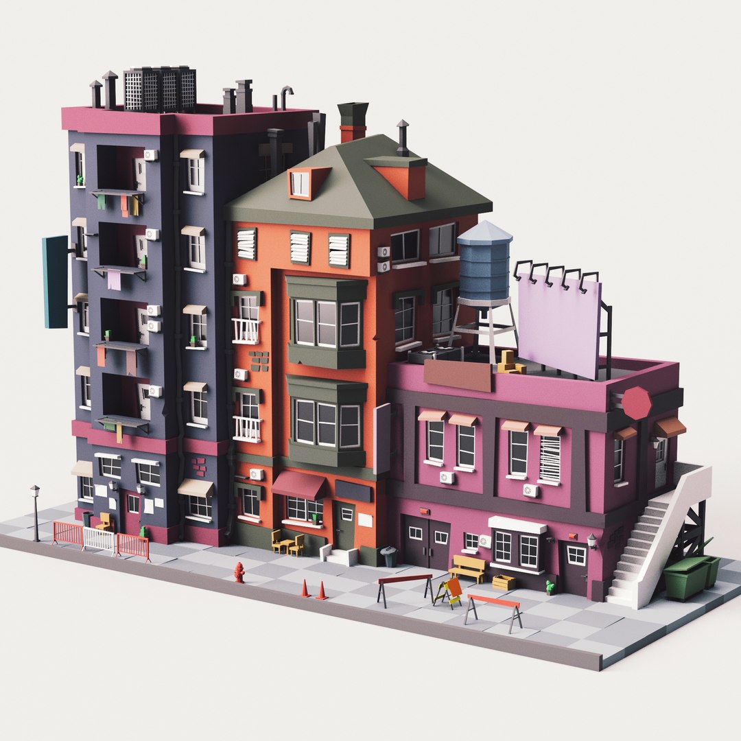 3D Street Buildings 05 - TurboSquid 1983353