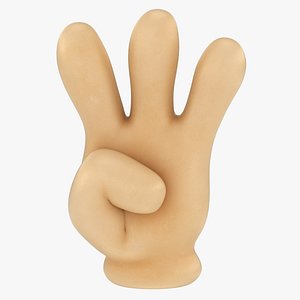 Cartoon Glove Hands Three Sign