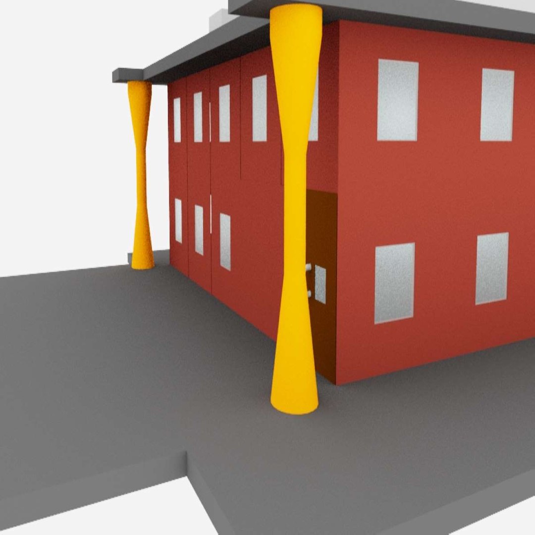 Building With Stairs 3D TurboSquid 2032606