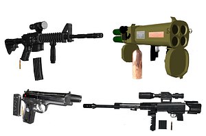 Arms and Ammunition Pack Rigged VR / AR / low-poly 3d model