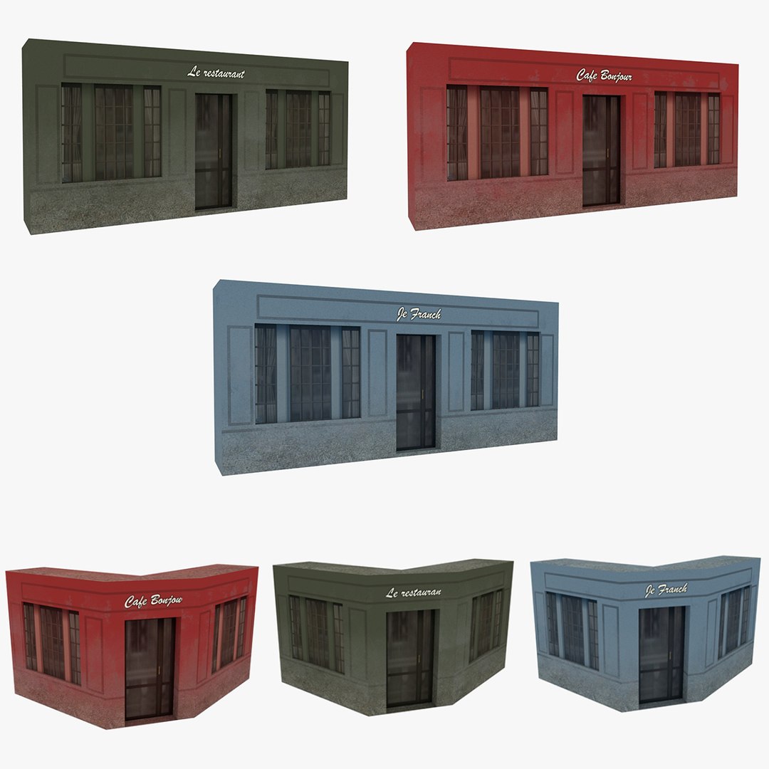 Facades Pack French Building Walls 3d Model