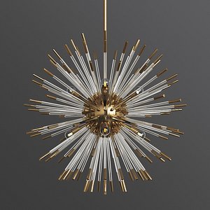 3D large chandelier brass