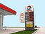 Total France Gasoline Station High Detail